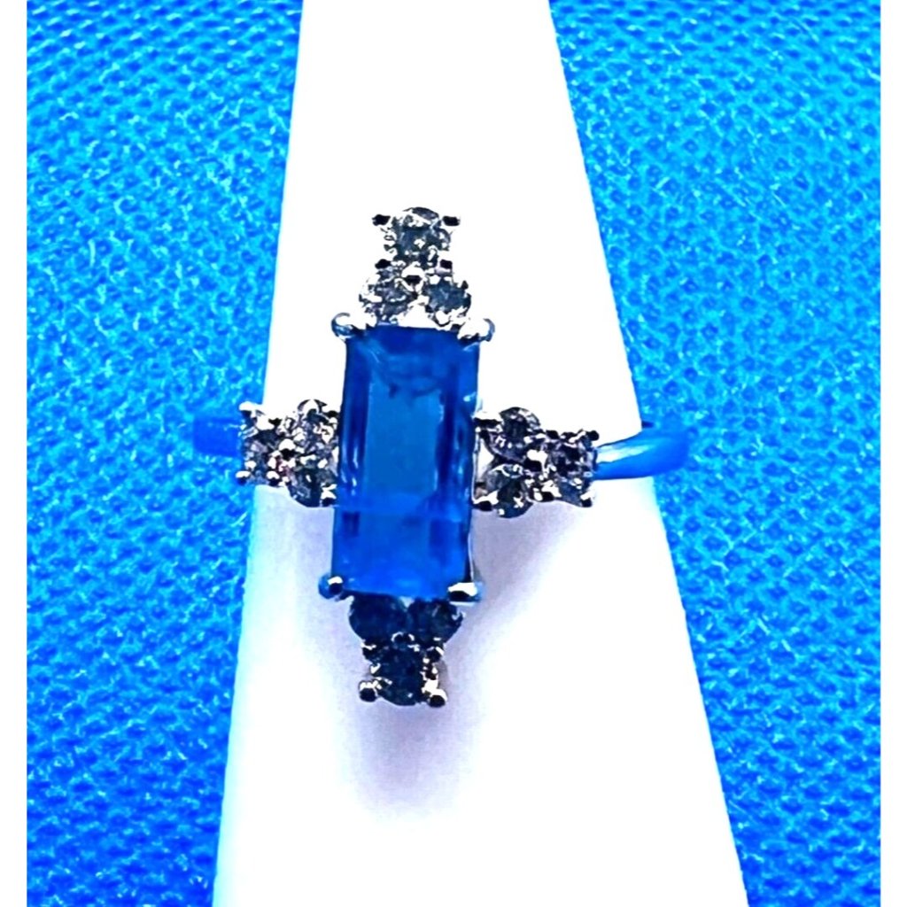 Ring Bomb Party Ring # 3016 Size 7, Natural Fusion Blue Quartz